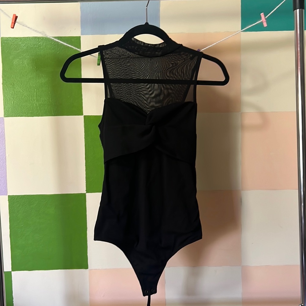 Express black bodysuit top